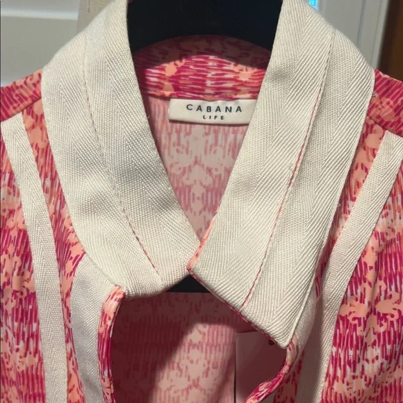 Cabana Life Pink and White Sleeveless Dress L NWT - Picture 2 of 7